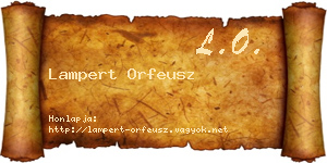 Lampert Orfeusz névjegykártya